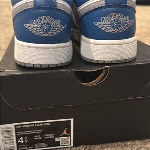 Nike Air Jordan 1 Low Kids Sneakers - Blue and White